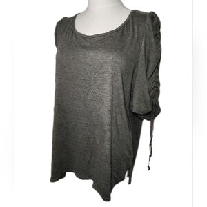 Ruched Blouse Round Neck Top by Max Studio Size M